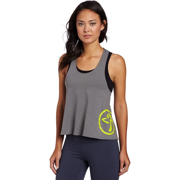 Grey Racerback Zumba Tank Top - Picture 1 of 8